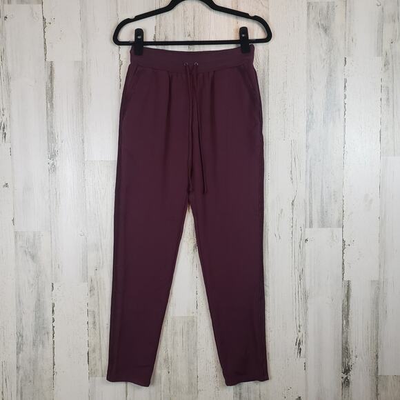 NWT Color Block Burgundy Purple Stretchy Lounge Leisure Pants Women's Size 4 - Picture 1 of 10